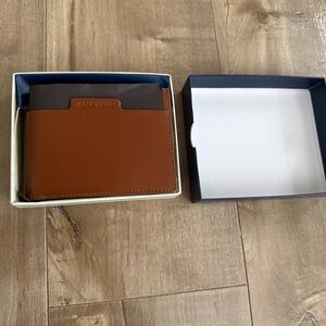 NEW Cole Haan Leather Wallet Brown RFID Men's Read